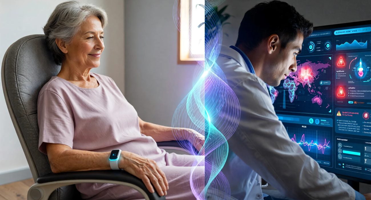 AI-enabled remote patient monitoring platform using wearable devices to track vitals, detect anomalies, and support proactive virtual care.